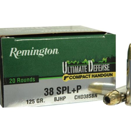 Remington Compact Handgun Defense .38 Special +P 125 Gr. Brass Jacketed Hollow Point- Box of 20