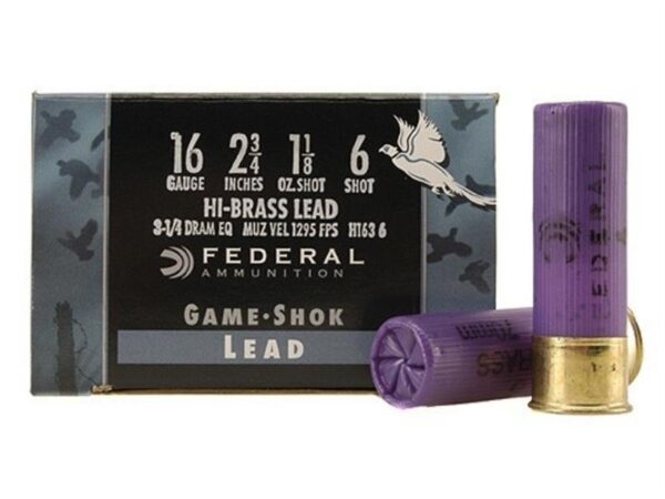 Federal Game-Shok Hi-Brass 16 Gauge 2-3/4" 1-1/8 oz #6 Shot- Box of 25