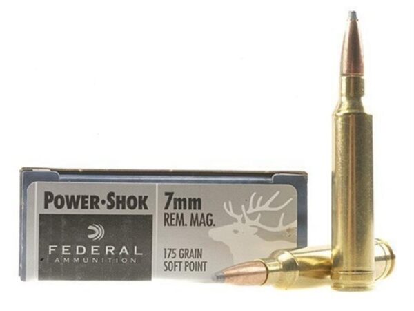 Federal Power-Shok 7mm Remington Magnum 175 Gr. Soft Point- Box of 20