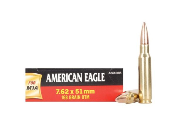 Federal American Eagle 7.62x51mm NATO 168 Gr. Open Tip Match for M1A- Box of 20
