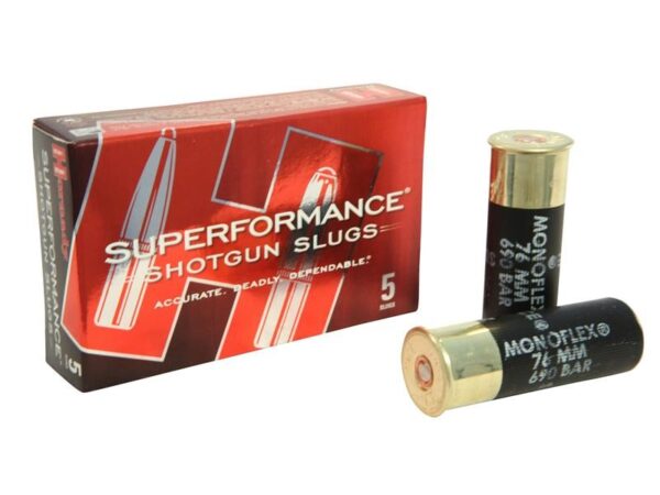 Hornady SUPERFORMANCE 12 Gauge 2-3/4" 300 Gr. MonoFlex Sabot Slug- Box of 5