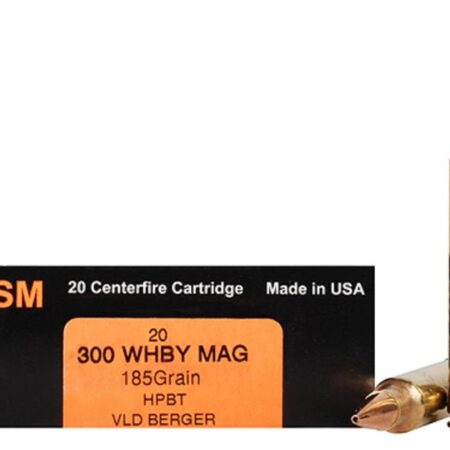 HSM Trophy Gold .300 Weatherby Magnum 185 Gr. Berger Hunting VLD Hollow Point Boat Tail- Box of 20