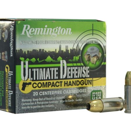 Remington Compact Handgun Defense 9mm Luger 124 Gr. Brass Jacketed Hollow Point- Box of 20