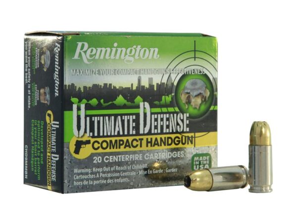 Remington Compact Handgun Defense 9mm Luger 124 Gr. Brass Jacketed Hollow Point- Box of 20