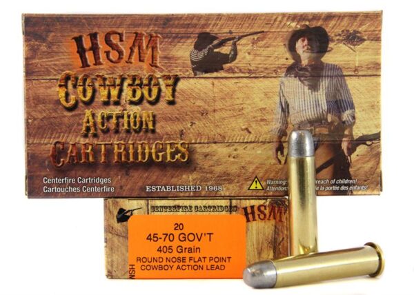 HSM .45-70 405 Gr. Round Nose Flat Point "Cowboy Action" Lead- Box of 20
