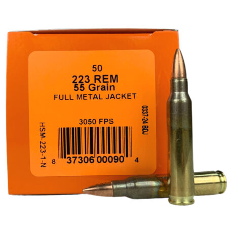 HSM .223 Remington 55 Gr. Full Metal Jacket- Box of 50- 223-1-N