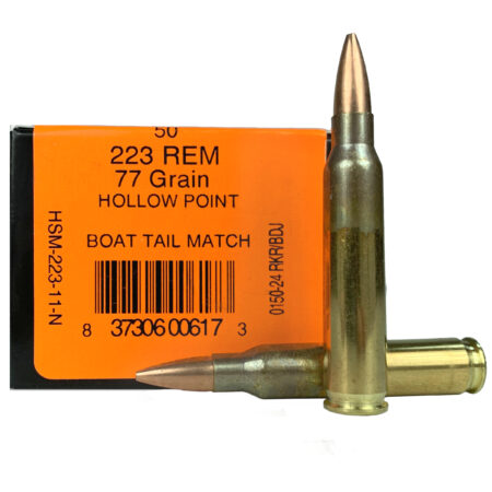 HSM .223 Remington 77 Gr. Sierra MatchKing Hollow Point- Box of 50- 223-11-N