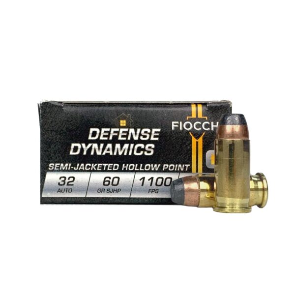 Fiocchi Defense Dynamics .32 ACP 60 Gr. Semi-Jacketed Hollow Point- Box of 50