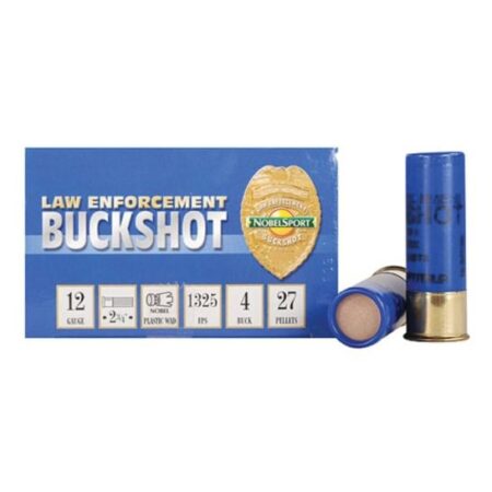 NobelSport 12 Gauge 2-3/4" #4 Buckshot 27 Pellets- Box of 10