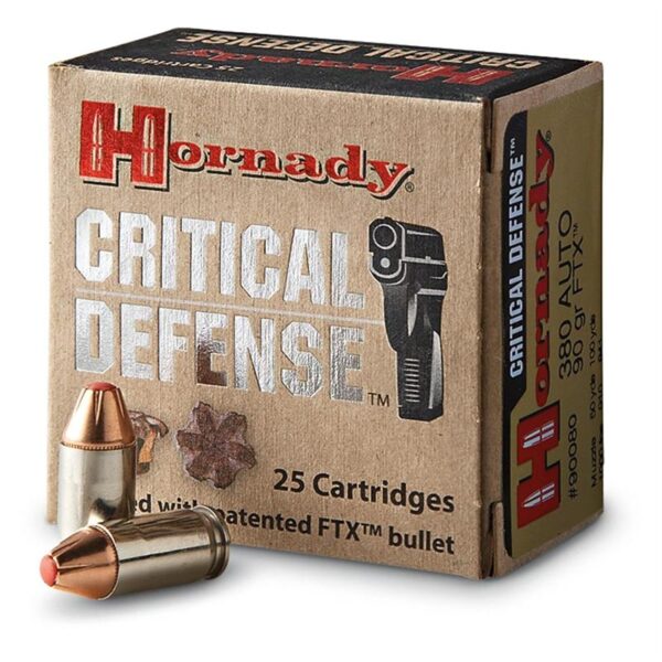 Hornady Critical Defense .380 ACP 90 Gr. FTX- Box of 25