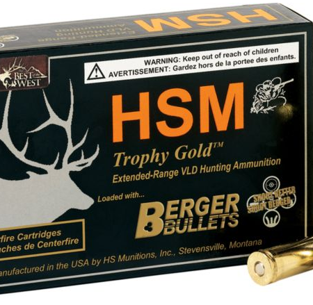 HSM Trophy Gold .300 Winchester Short Magnum (WSM) 210 Gr. Berger Hunting VLD Hollow Point Boat Tail- Box of 20