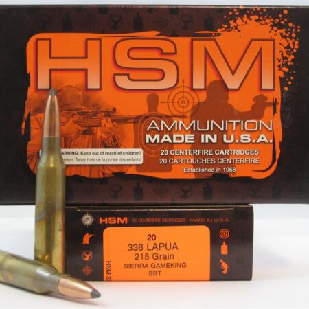 HSM .338 Lapua 215 Gr. Sierra GameKing SBT- Box of 20