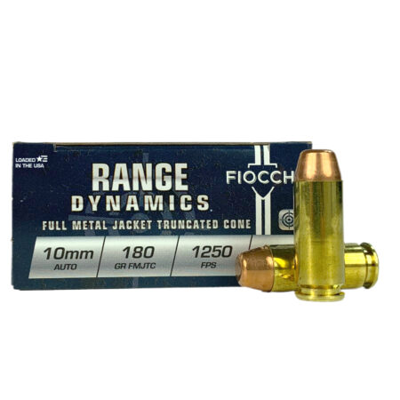 Fiocchi Range Dynamics 10mm Auto 180 Gr. Full Metal Jacket Truncated Cone- Box of 50- 10AP