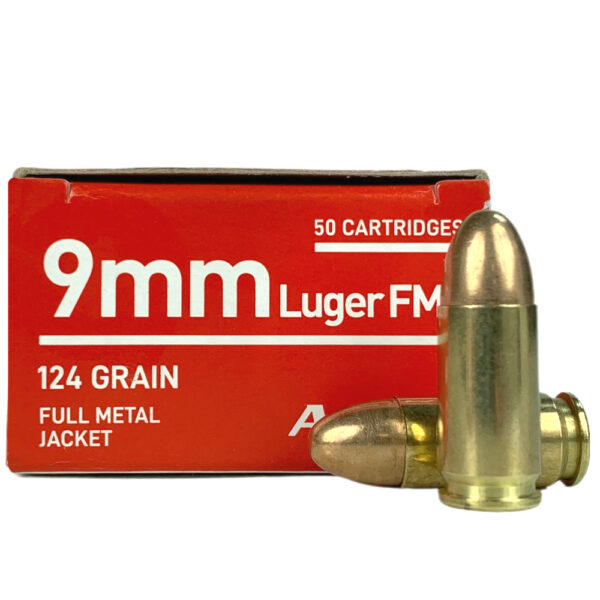 an image of the product Aguila 9mm Luger 124 Gr. Full Metal Jacket- Box of 50- 1E092110
