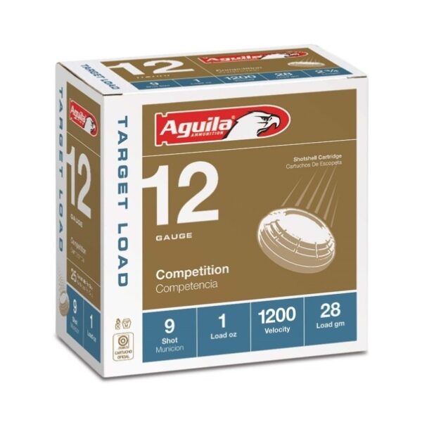 an image of the product Aguila Competition Target 12 Gauge 2-3/4" 1 oz #9 Shot- Box of 25 - 1CHB1306