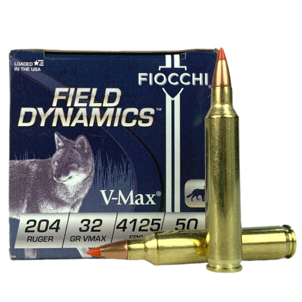 Fiocchi Field Dynamics .204 Ruger 32 Gr. Hornady V-Max- Box of 50- 204HVA