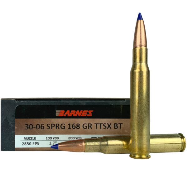 Barnes VOR-TX .30-06 Springfield 168 Gr. Tipped TSX Bullet Boat Tail Lead-Free- Box of 20