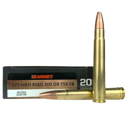 Barnes VOR-TX Safari .375 H&H Magnum 300 Gr. TSX Bullet Hollow Point Flat Base- Box of 20