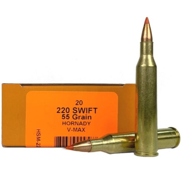 HSM .220 Swift 55 Gr. Hornady V-Max Polymer Tip- Box of 20- 220SW-3-N