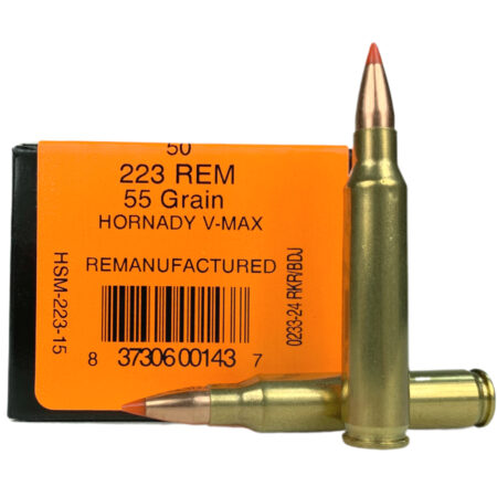 HSM .223 Remington 55 Gr. Hornady V-Max - Remanufactured- Box of 50- 223-15