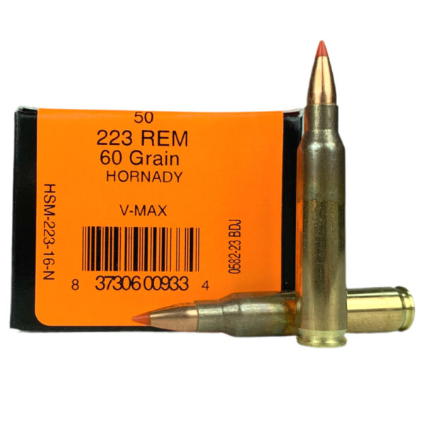 HSM .223 Remington 60 Gr. Hornady V-Max- Box of 50- 223-16-N