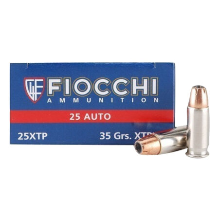 Fiocchi Extrema .25 ACP 35 Gr. Hornady XTP Jacketed Hollow Point- Box of 50- 25XTP