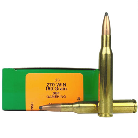HSM .270 Winchester 150 Gr. Sierra GameKing Soft Point Boat Tail- Box of 20