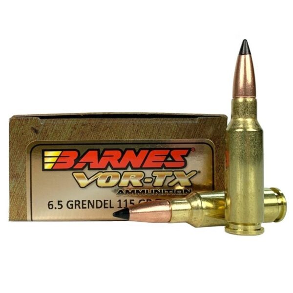 Barnes VOR-TX 6.5 Grendel 115 Gr. Tipped TAC-TX Boat Tail- Lead-Free- Box of 20