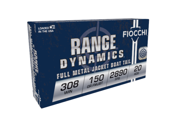 Fiocchi Range Dynamics .308 Winchester 150 Gr. Full Metal Jacket- Box of 20
