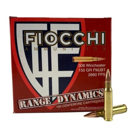Fiocchi Range Dynamics .308 Winchester 150 Gr. Full Metal Jacket Boat Tail- Pack of 100