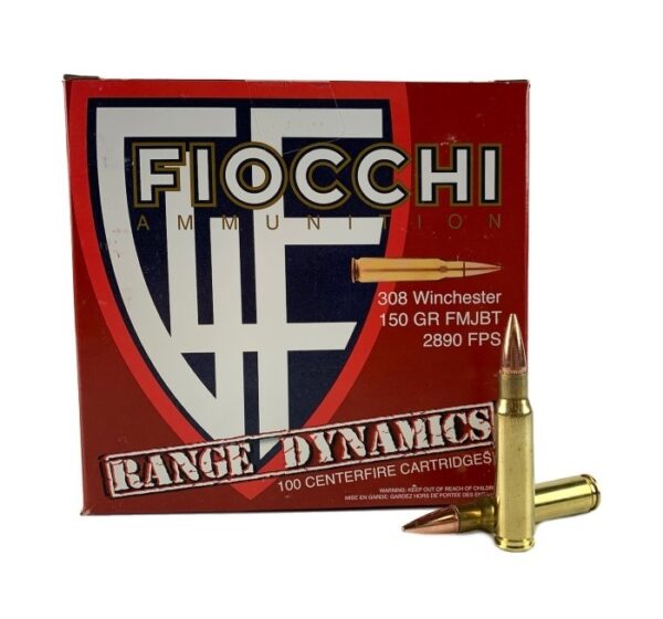Fiocchi Range Dynamics .308 Winchester 150 Gr. Full Metal Jacket Boat Tail- Pack of 100
