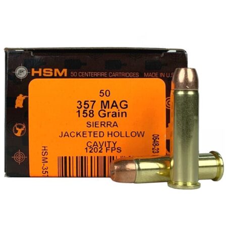 HSM .357 Magnum 158 Gr. Sierra Pro-Hunter Jacketed Hollow Cavity- Box of 50- 357-23-N