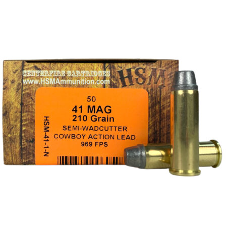 HSM Factory Blemish .41 Remington Magnum 210 Gr. Semi-Wadcutter "Cowboy Action" Lead- Box of 50- 41-1-N-FB