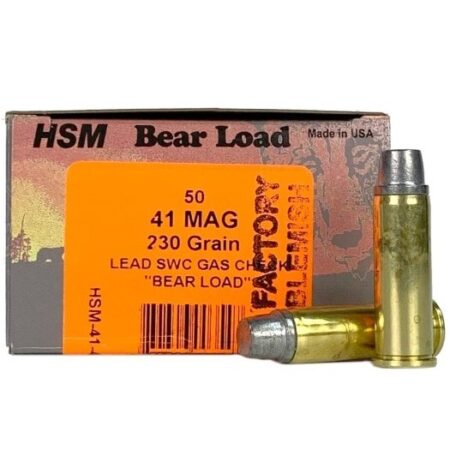 HSM Factory Blemish .41 Rem Magnum 230 Gr. SWC Gas Check "Bear Load"- Box of 50- 41-4-N-FB
