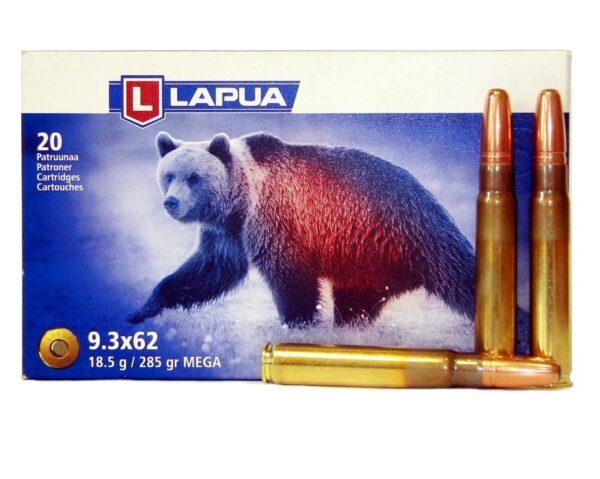 Lapua 9.3x62mm Mauser 285 Gr. Mega Jacketed Soft Point- Box of 20
