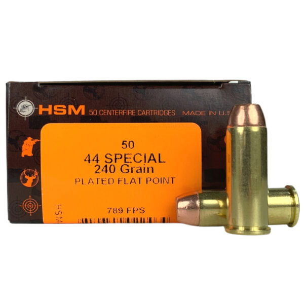 HSM .44 Special 240 Gr. Plated Flat Point- Box of 50- 44S-6R-N