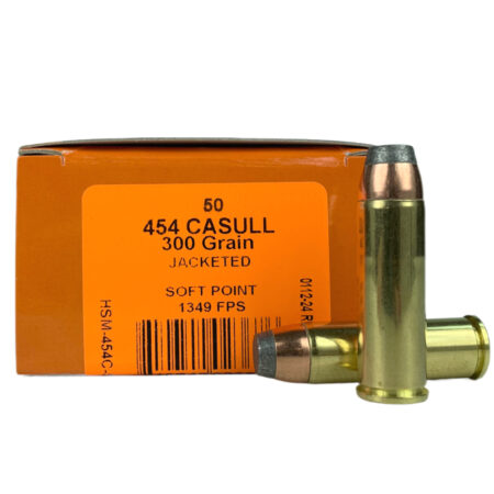 HSM Pro Pistol Hunter .454 Casull 300 Gr. Sierra Pro-Hunter Jacketed Soft Point- Box of 50- 454C-5-N