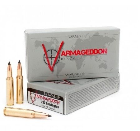 Nosler Varmageddon .222 Remington 40 Gr. Hollow Point Flat Base- Box of 20