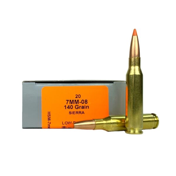HSM Low Recoil 7mm-08 Remington 140 Gr. Sierra Tipped Spitzer Boat Tail- Box of 20