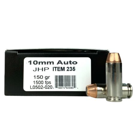 Underwood 10mm Auto 150 Gr. Jacketed Hollow Point- Box of 20- A235