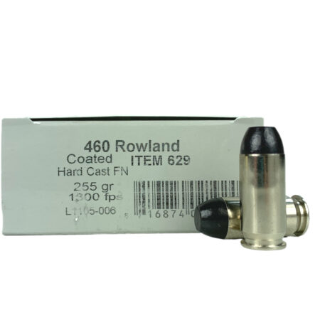 Underwood .460 Rowland 255 Gr. Black Cherry Coated Hard Cast Flat Nose - Box of 20- A629