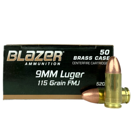 an image of the product CCI Blazer Brass 9mm Luger 115 Gr. FMJ- Box of 50- 5200