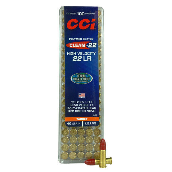 CCI Clean High Velocity .22 Long Rifle 40 Gr. Red Polymer Coated- Box of 100