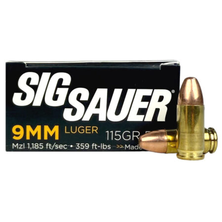 SIG SAUER Elite Performance 9mm Luger 115 Gr. Full Metal Jacket- Box of 50