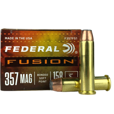 an image of the product Federal Fusion .357 Magnum 158 Gr. Jacketed Hollow Point- Box of 20