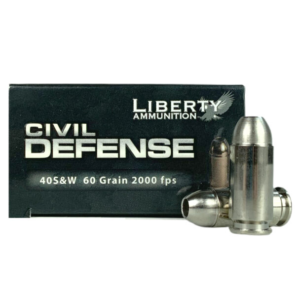 Liberty Civil Defense .40 S&W 60 Gr. Fragmenting Hollow Point- Lead-Free- Box of 20