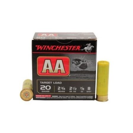 an image of the product Winchester AA Target Load 20 Gauge 2-3/4" 7/8 oz #8 Shot- Box of 25 - AA208