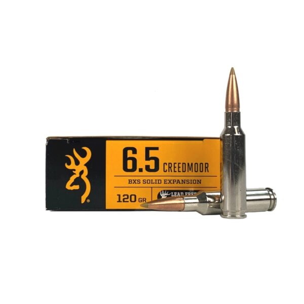 Browning BXS 6.5 Creedmoor 120 Gr. BXS Solid Expansion Polymer Tip- Lead Free- Box of 20