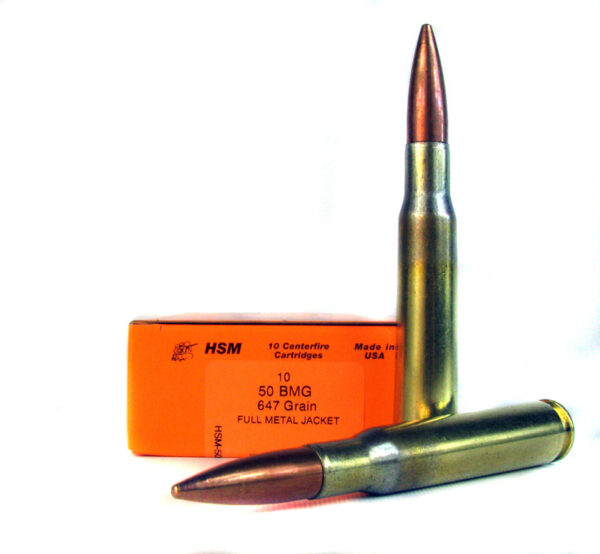 HSM .50 BMG 647 Gr. Full Metal Jacket- Box of 10