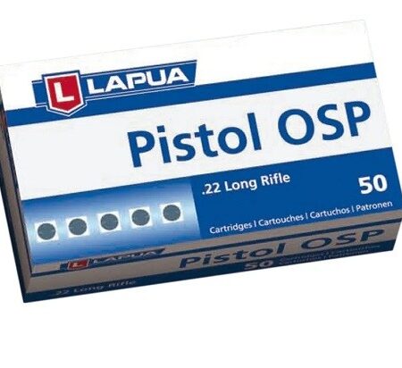 Lapua .22 Long Rifle 40 Gr. Pistol OSP Lead Round Nose- Box of 50